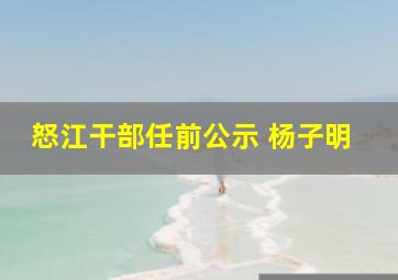 怒江干部任前公示 杨子明